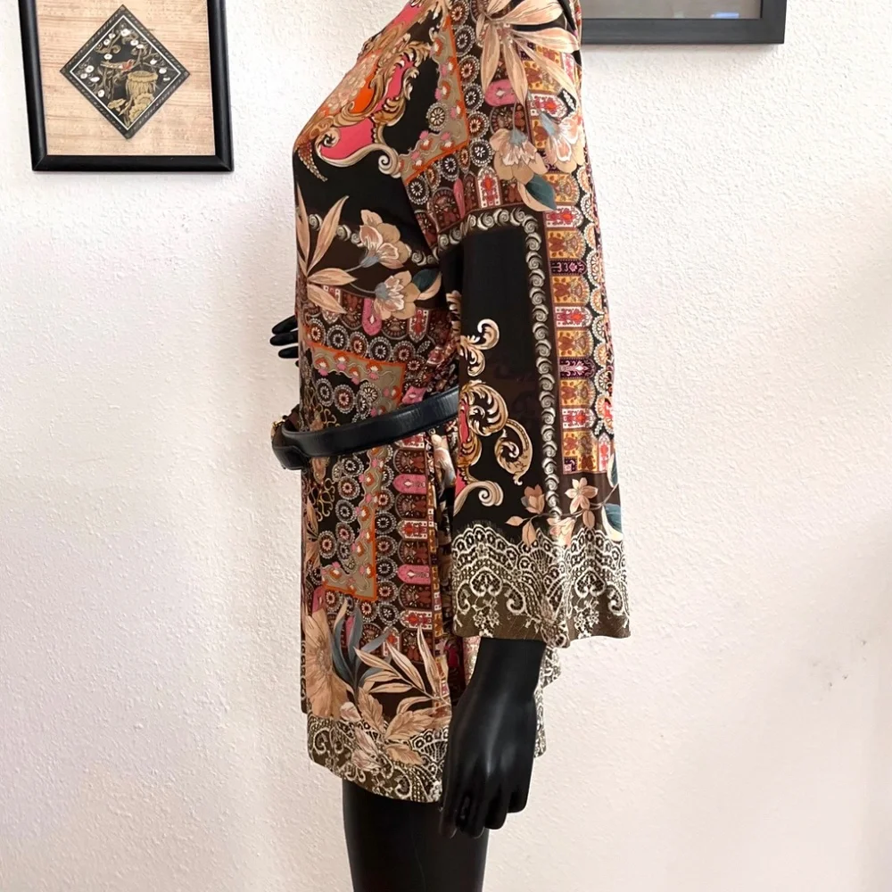 Johnny Was Stretch Tunic, Flora Lace Button Front, Size L, NWT - Picture 7 of 7